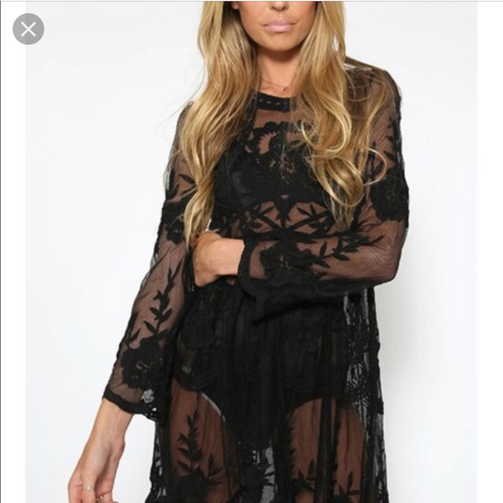 Mura boutique sheer long sleeve dress
